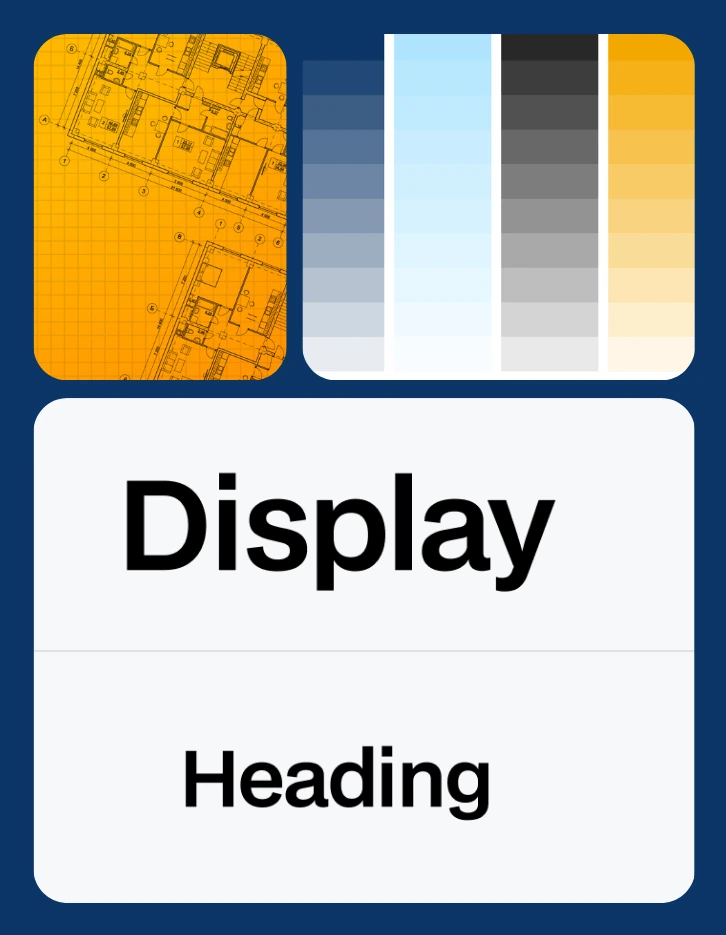 Avanza colour scales, blueprint texture and display and heading typography